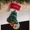 Christmas Tree Hooked Stocking