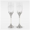 Engraved Wedding Cathedral Flute Set