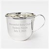 Engraved Silver Beaded Baby Cup  