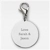 Engraved Silver Round Charm (Back)