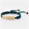 Dark Green & Gold Corded ID Bracelet 