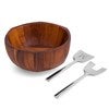 Nambé Rivet Salad Bowl with Servers  