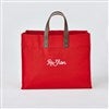 Canvas and Leather Tote in Red