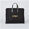 Canvas and Leather Tote in Black