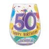 Happy 50th Birthday Stemless Wine Glass 