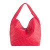 Product Thumbnail Woven Leather Hobo Bag in Red