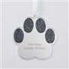 Silver Sparkling Pet Paw Ornament    