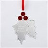 Silver Sparkling Holly Ornament   