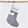 Blue Grey Cable Stocking with Cuff 