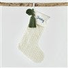 Cream & Green Tassel Stocking  