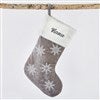 Gray & Silver Velvet Snowflake Stocking 