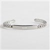 Engraved Silver ID Curb Cuff Bracelet   