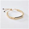 Engraved Gold & Black Beaded Bracelet  