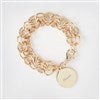 Engraved Gold Chunky Link Bracelet  