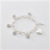 Silver Pave Heart Charm Bracelet   