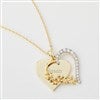 Gold Floral Heart Swing Necklace   