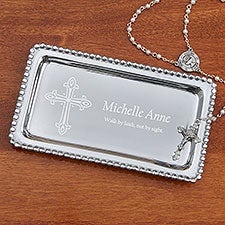 Personalized Jewelry Tray - Christian Cross - 14291