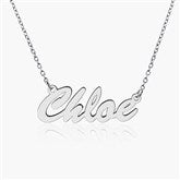 Silver Script Necklace