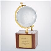 Engraved Recognition Crystal and Gold Globe Award