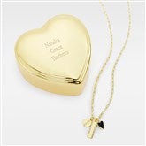 Heart Box & Bar Charm Necklace