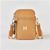 Quilted Phone Crossbody - Tan