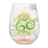 Happy 60th Stemless Glass