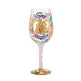 Happy 70th Wine Glass