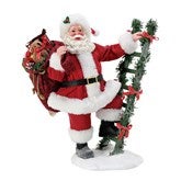 Santa Steps Up Figurine