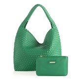 Woven Leather Hobo Green