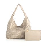 Woven Leather Hobo stone