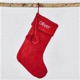 Basket-weave Stocking - Red