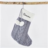 Blue Gray Cable Stocking