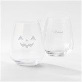 Jack-O-Lantern Stemless Glass