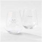 Skull Crossbone Stemless Glass