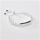 Silver  Black Beaded Bracelet