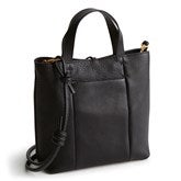 Leather Mini Tote - Black