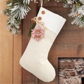 Ivory Stocking with Pink Tag