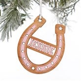 Horseshoe Ornament - Pink