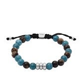 Blue and Brown Beaded Bracelet