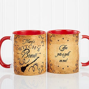 Witch's Brew Personalized Coffee Mug 11oz.- Red - 16200-R