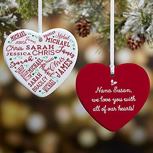 Close To Her Heart Personalized Heart Ornament- 3.25