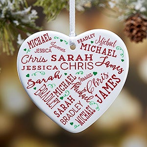 Close To Her Heart Personalized Heart Ornament- 3.25