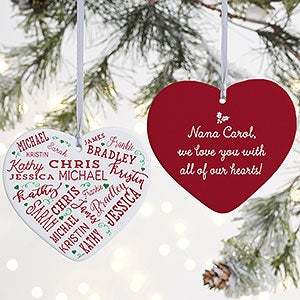 Close To Her Heart Personalized Heart Ornament- 4