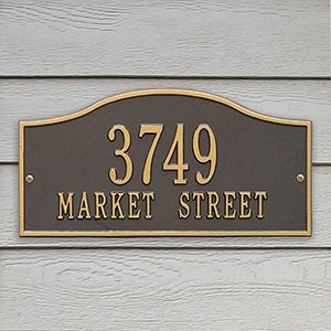 Rolling Hills Personalized Aluminum Address Plaque - Bronze  Gold - 18036D-OG