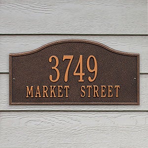 Rolling Hills Personalized Aluminum Address Plaque - Oil Rubbed Bronze - 18036D-OB