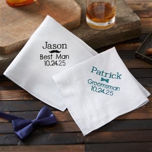 Groomsmen Embroidered Mens Handkerchief - 20954