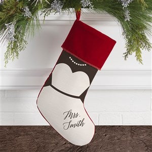 Bride  Groom Personalized Burgundy Christmas Stockings - 21892-B