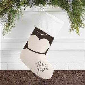 Bride  Groom Personalized Ivory Christmas Stockings - 21892-I