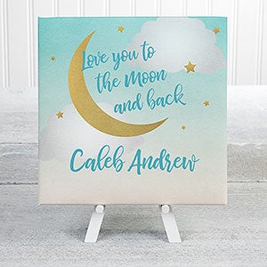 Beyond The Moon Personalized Baby Canvas Prints - 5.5