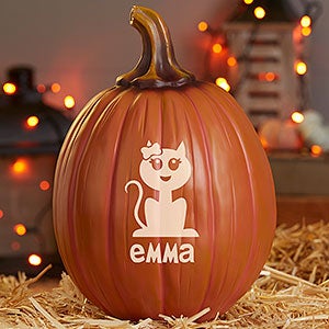 Halloween Characters Personalized Pumpkins- Large Orange - 27460-L